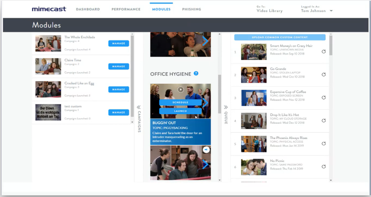 screenshot of Mimecast Awareness Training
